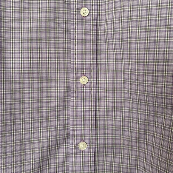 Haggar • Men's Classic Fit Lavender Plaid Button Down Shirt - Wrinkle Resistant - Picture 3 of 12
